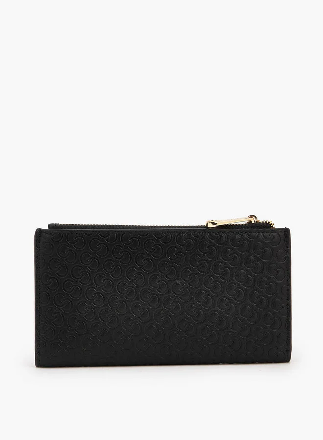 سيليست Monogram Embossed Wallet With Button Closure
